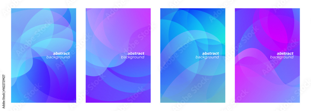 Poster set of abstract backgrounds. dynamic vibrant color gradients. bright color shapes. vector illustrati