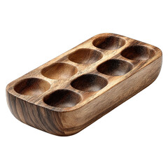 Hand-Carved Wooden Game Board:  A Detailed View of Traditional Game Piece Holder