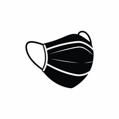 Black surgical mask pattern vector.

