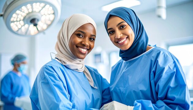 Smiling Medical Professionals in Operating Room