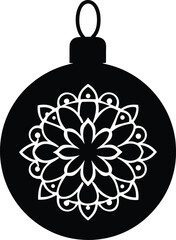 Fototapeta premium Black christmas ornament silhouette vector mandala design