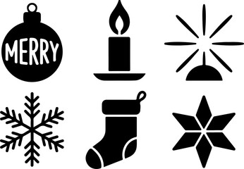 Christmas silhouettes Merry Ball Candle Light snowflake stocking house Tree Topper