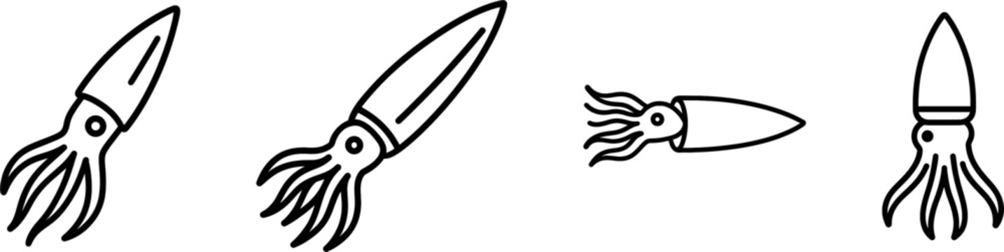 Belemnite fossil bullet shape outline vector
