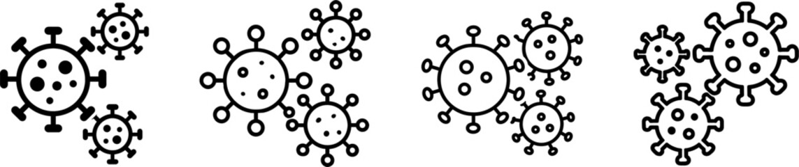 Fototapeta premium Virus particles outline vector