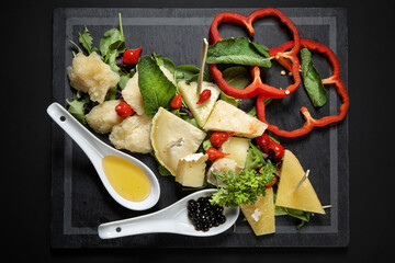 tartare mozzarella uova salsiccia formaggi contorni sushi frittatine ostriche tagliere pesce ...