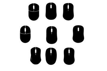 Collection of computer mouse silhouettes
