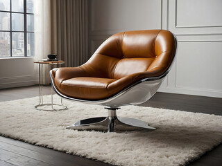 Modern Minimalist Living Room with Lounge Chair