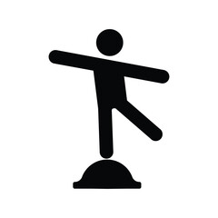People balance training icon black isolated vector