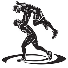 Stylized Black Filled Mountain Ranges With Layered