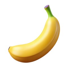 Vibrant Yellow Banana Isolated on White Background