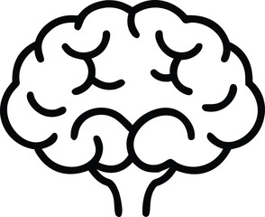 Brain Illustration: A striking illustration of the human brain, rendered in a clean, minimalist style. The image is perfect for educational materials, medical publications.