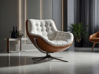 Modern Minimalist Living Room with Lounge Chair