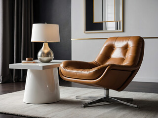 Modern Minimalist Living Room with Lounge Chair