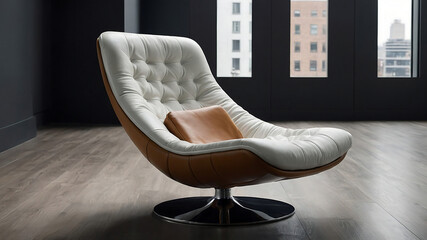 Modern Minimalist Living Room with Lounge Chair
