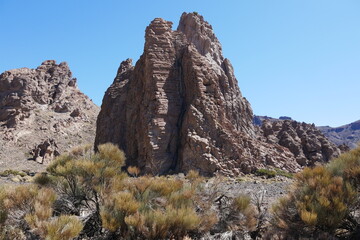 La Catedral Fels an der Felsformation Roques de García im Hochland Las Cañadas auf Teneriffa