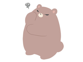 くま 考える 主線なし