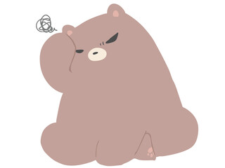 くま 悩む 主線なし