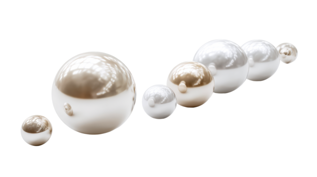 Collection of glossy spheres on a transparent background