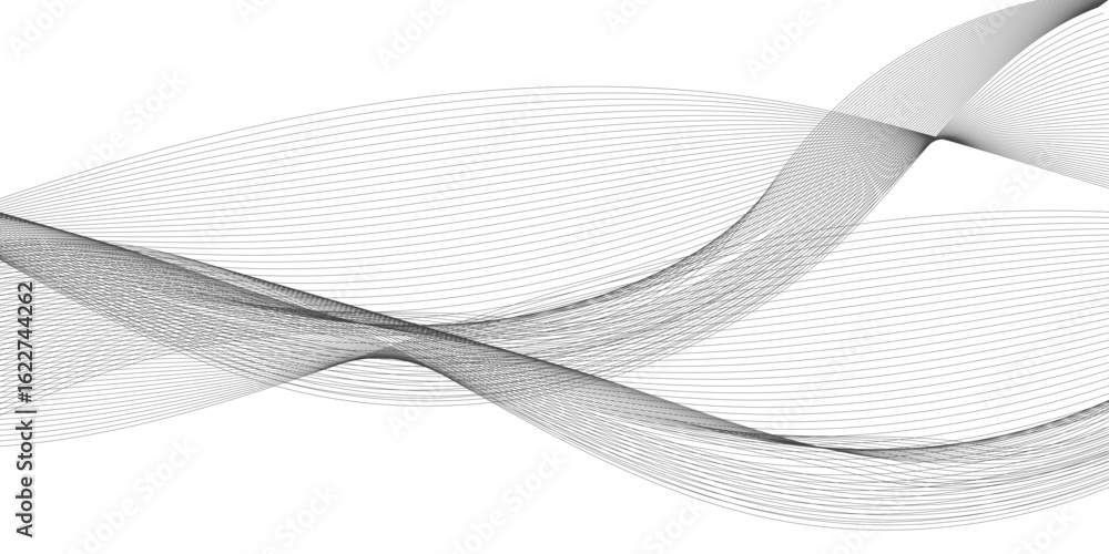 Poster abstract grey wave lines on transparent background. digital frequency track equalizer. abstract freq