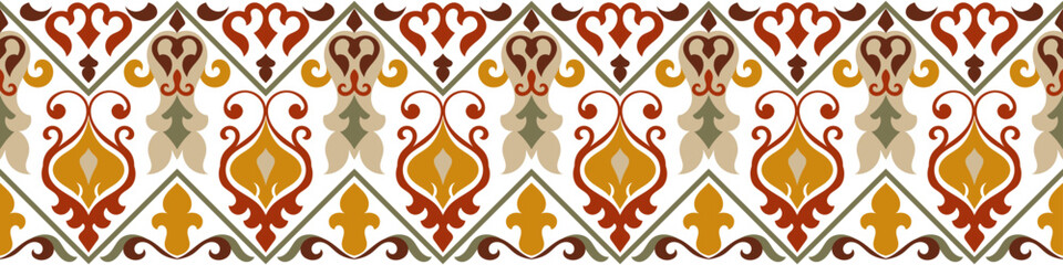 Vintage patterned borders for fabrics and carpets