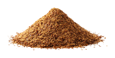 Harvesting flaxseed flour in a rustic kitchen food warm environment isolated on transparent background, png