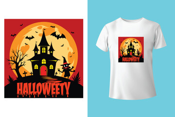 halloween t shirt design template on transparent background