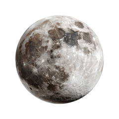 Exploring the full moon's surface night sky astronomy celestial environment view isolated on transparent background, png