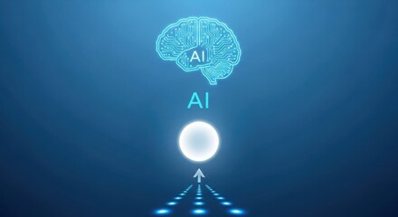 Conceptual representation of artificial intelligence advancing towards potential