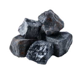 Mining process for coal extraction industrial site natural environment isolated on transparent background, png