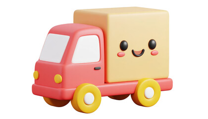 Naklejka premium Smiling toy truck adventures, a playful journey of joy and imagination