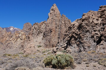 Fels an der Felsformation Roques de García im Hochland Las Cañadas auf Teneriffa