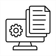 Information Management Outline Icon Vector Illustration