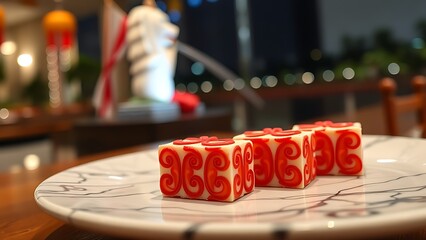 Traditional brass coffee pot with intricate engravings and steam against sunset-hued backdrop.