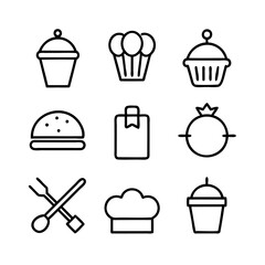 Set of food icons