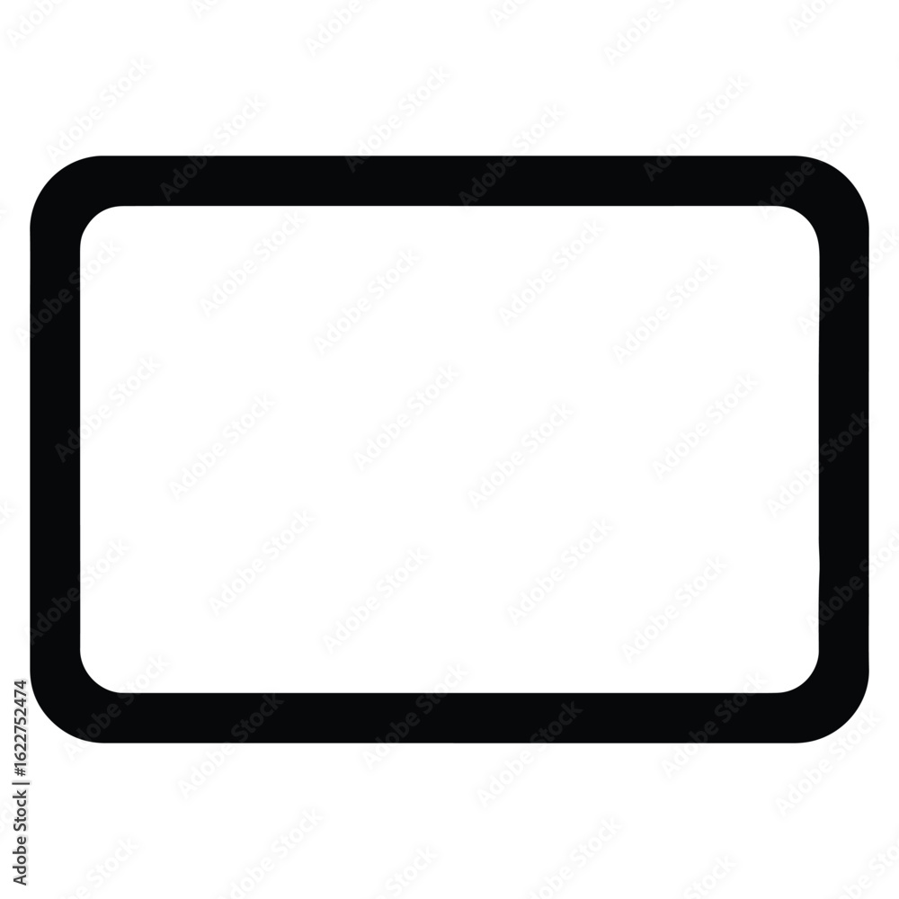 Poster black rounded corner rectangle frame on white background for design and layout templates and creativ