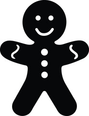 Happy gingerbread man silhouette vector illustration