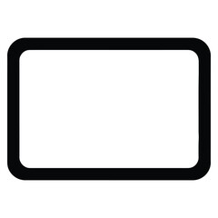 Black Rounded Corner Rectangle Frame on White Background for Design and Layout Templates and Creative Projects and Presentations