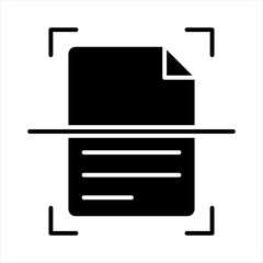 Document Scanning Glyph Icon Vector Illustration