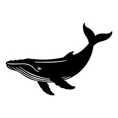 Whale silhouette leaping view 1