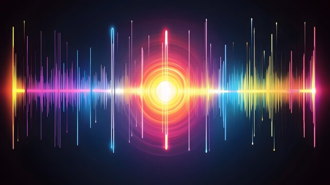 Vibrant Colorful Audio Waveform Abstract Background