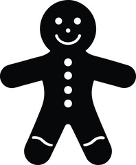 Simple gingerbread man silhouette vector graphic