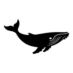 Whale silhouette swimming in the ocean 2