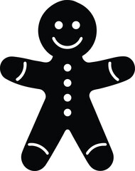 Happy gingerbread man silhouette vector illustration