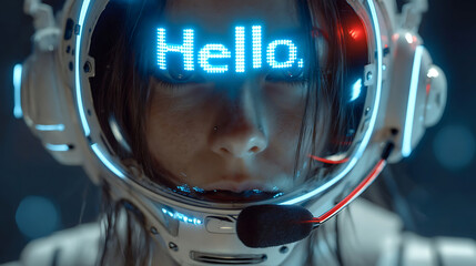Futuristic Astronaut: Hello from Space