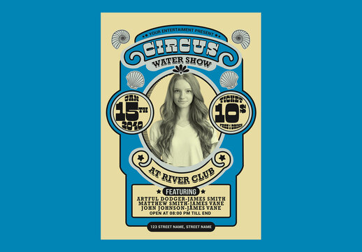 Vintage Marine Circus Carnival Flyer