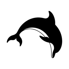 Dolphin silhouette jumping view 2