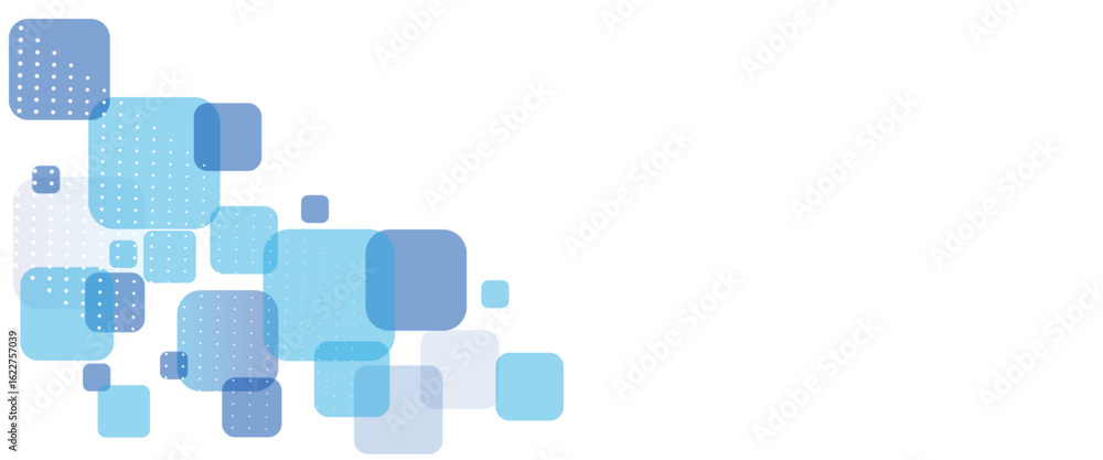 Poster vectors abstract dark blue background square shapes in transparent design. ombre blue mosaic pattern