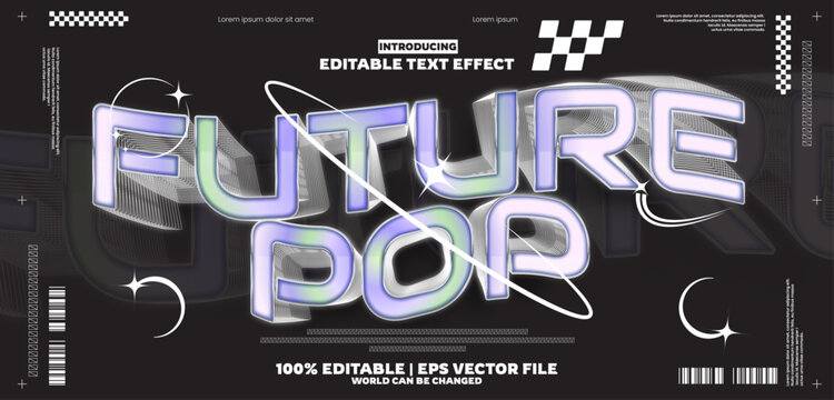 Future Pop editable text effect in new modern trend style