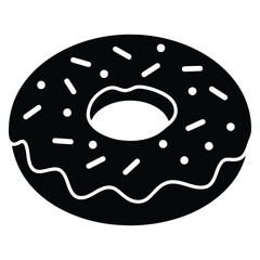 Delicious donut with sprinkles icon design for menu and food app vector illustration in a modern design