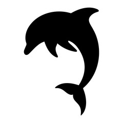 Dolphin silhouette twisting in the air